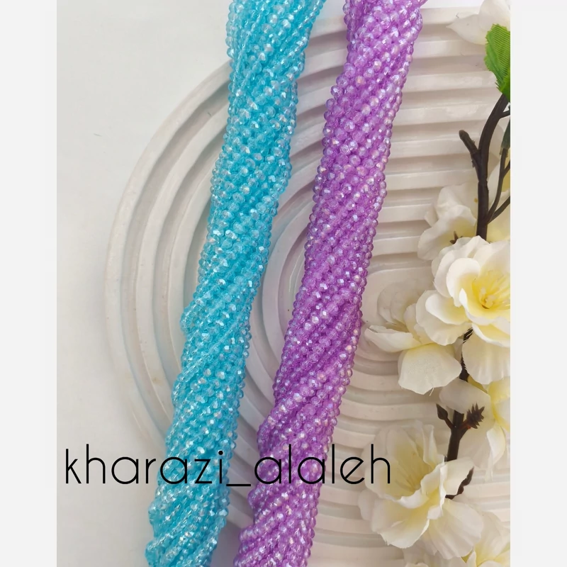 کریستال سنگی شیشه ای VIP سایز شماره 4( فروش به صورت بندی)(هر بند شامل حدوداً 115 تا  125 دانه)