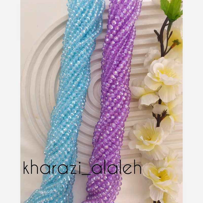 کریستال سنگی شیشه ای VIP سایز شماره 6( فروش به صورت بندی)(هر بند شامل حدوداً 75 تا  80 دانه)