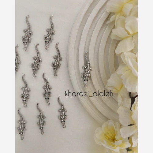 پلاک آویز طرح تمساح نگین دار (فروش به صورت دونه ای)