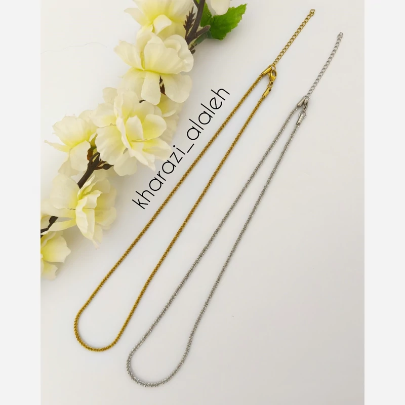 زنجیر استیل گردنبند طرح خاویار 45 سانتی ( فروش به صورت دونه ای)