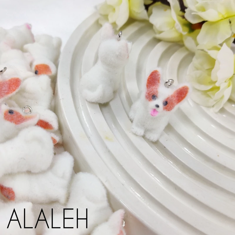 آویز طرح سگ گوش نارنجی پشمالو ( فروش به صورت دونه ای)