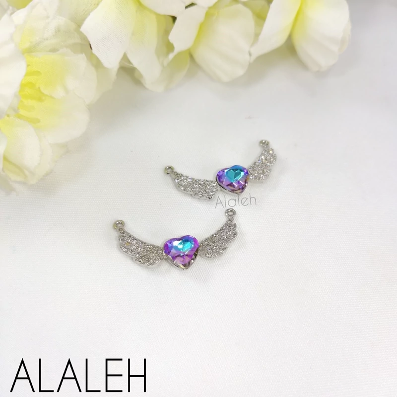 پلاک گردنبندی سوارسکی رنگ ثابت طرح 07 (فروش به صورت دونه ای)