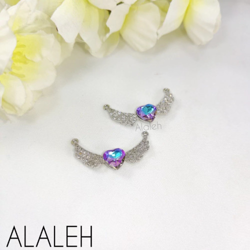 پلاک گردنبندی سوارسکی رنگ ثابت طرح 07 (فروش به صورت دونه ای)