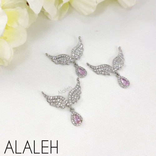 پلاک گردنبندی سوارسکی رنگ ثابت طرح 04 (فروش به صورت دونه ای)