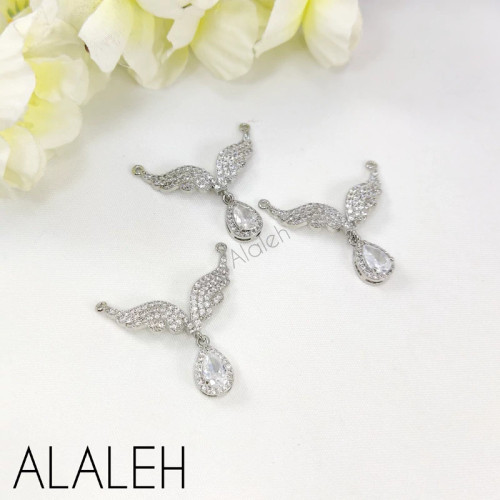 پلاک گردنبندی سوارسکی رنگ ثابت طرح 05 (فروش به صورت دونه ای)