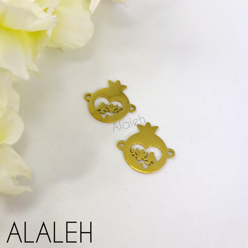 پلاک دستبندی استیل طرح انار تو گنجشک (فروش به صورت دونه ای)