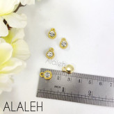 پلاک تک نگین جواهری با پشت کار طلایی(فروش به صورت دونه ای)