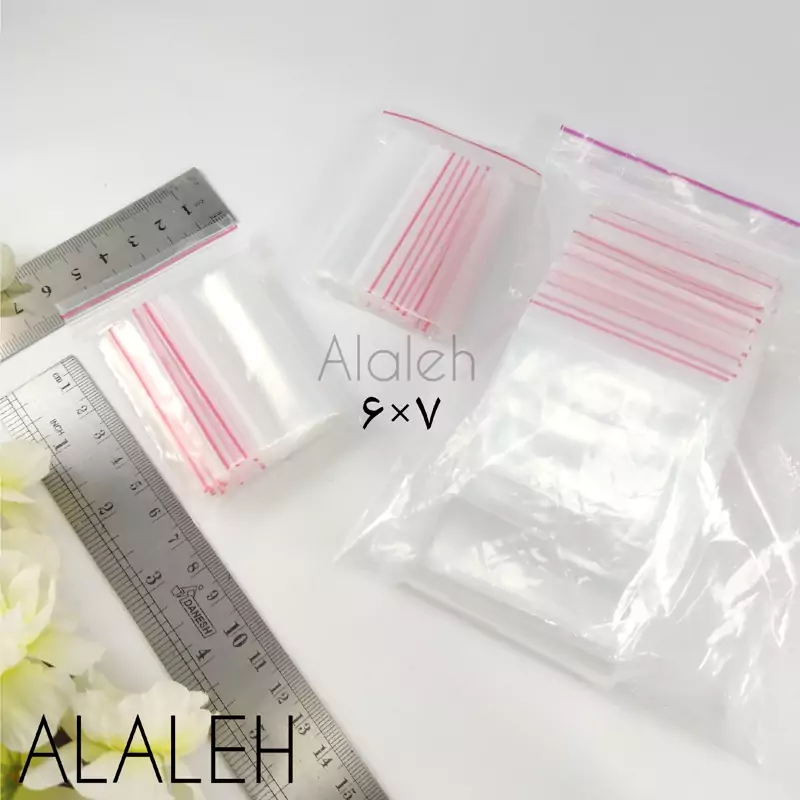 کیسه زیپ دار سایز 6  در 7( فروش به صورت بسته 100 عددی)