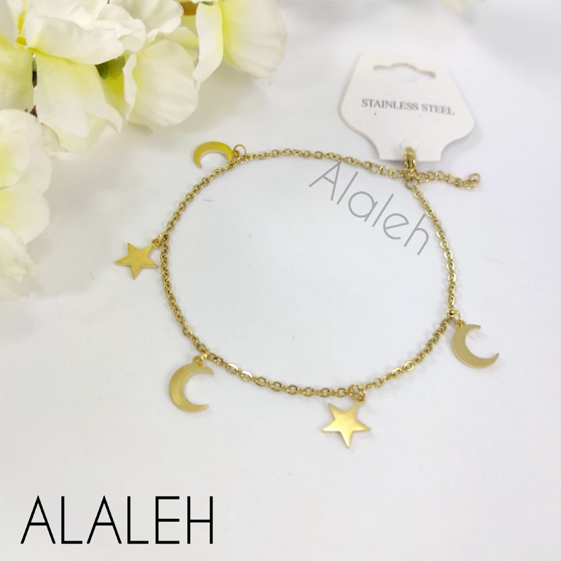 پابند استیل در طرح ماه و ستاره ( فروش به صورت دونه ای)