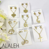 نیم ست استیل اصل طرح قلب ضربان( شامل گردنبند و گوشواره)