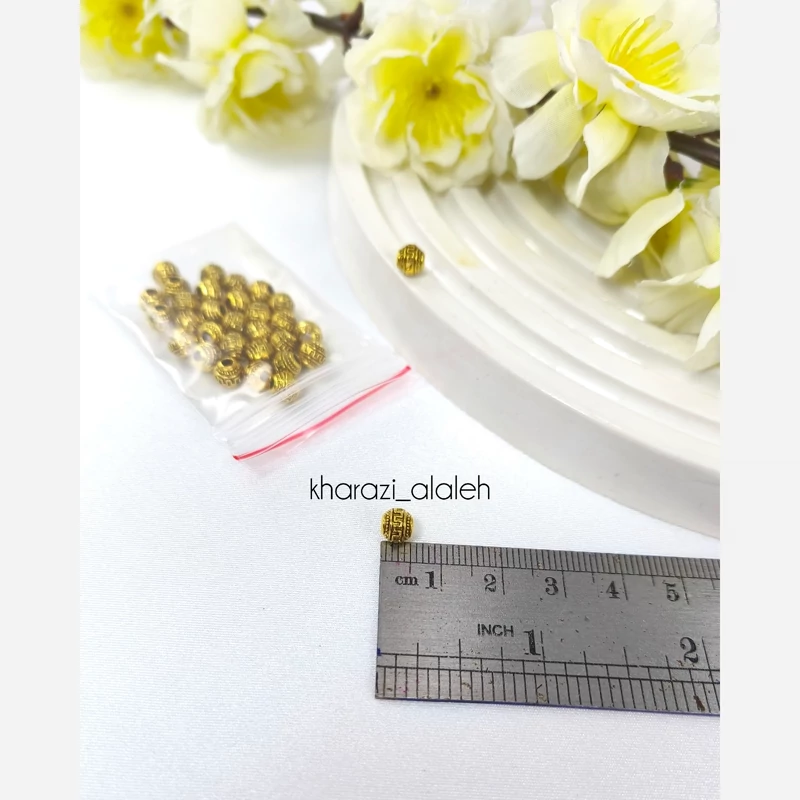 خرجکار بین مهره طرح گوی کوچک (فروش به صورت بسته 15 گرمی و تقریباً 30 عددی)