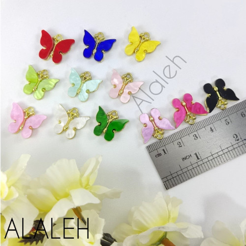 پلاک آویز طرح پروانه 2 سانتی (فروش به صورت دونه ای)