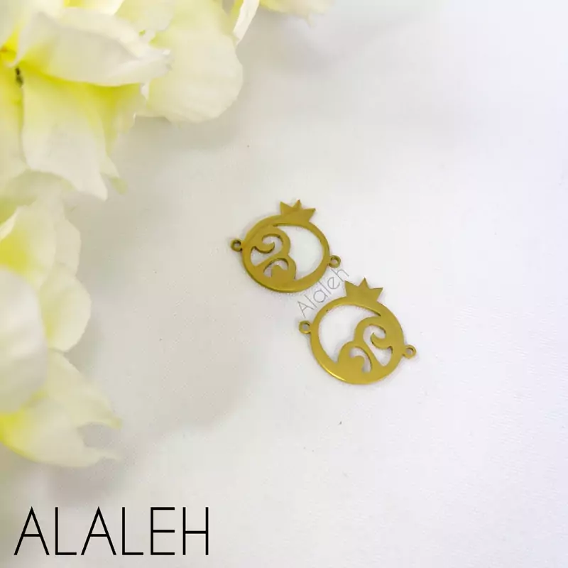 پلاک دستبندی استیل طرح انار توخالی(فروش به صورت دونه ای)